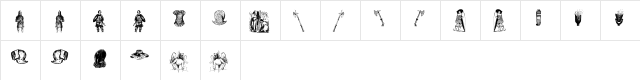 the middle ages III Regular  glyph index