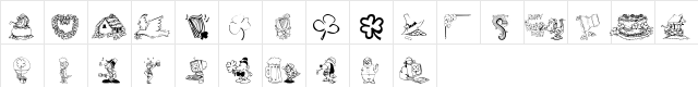KR Irish Kat 1 Regular  glyph index