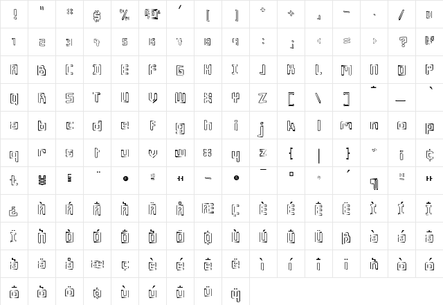 Minimum Regular  glyph index
