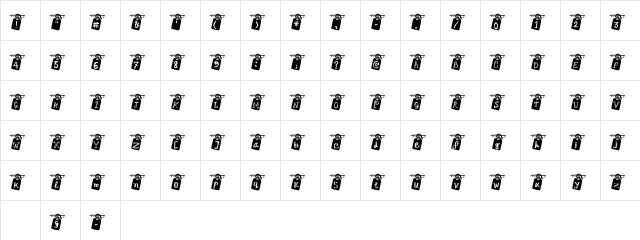 LETTER HANGER_JG Regular  glyph index