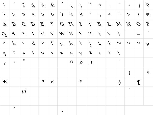 CLOCKWISE. 2 Regular  glyph index