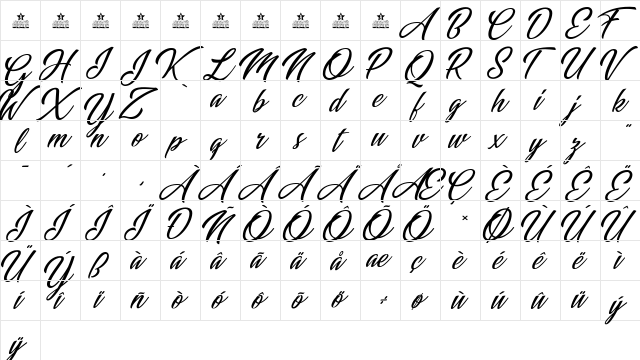 Miracle Place Personal Use Regular  glyph index