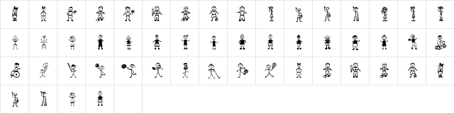 Boy Characters Regular  glyph index