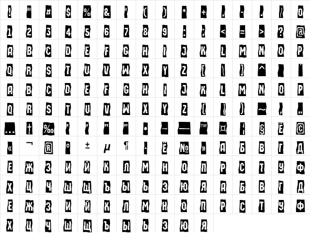 a_MachinaOrtoSls Medium  glyph index
