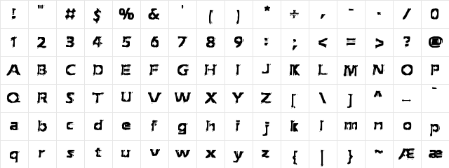 Extraction BRK Regular  glyph index