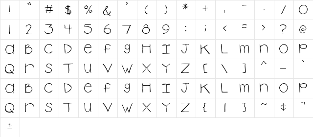 2Peas Honeybee Regular  glyph index