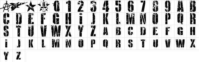 KRIPTON B Regular  glyph index