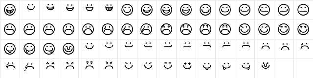 OnlyYousSSK Bold  glyph index