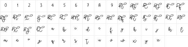 Brooklyn Script Regular  glyph index