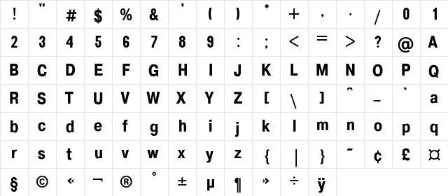 MukiGroteski Regular  glyph index