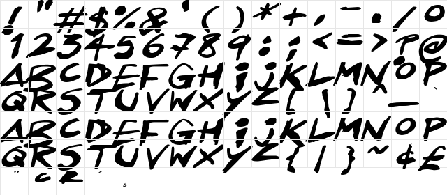 Inkling Italic  glyph index