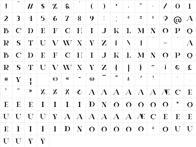 VOQUES Personal Use Regular  glyph index