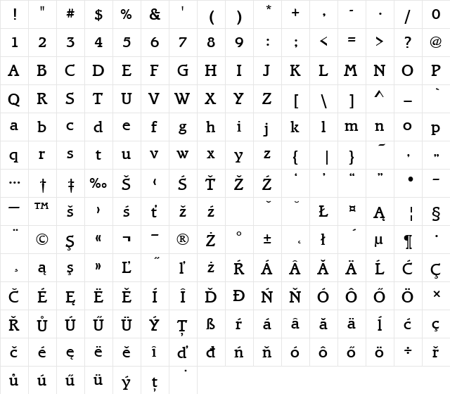 BramlTEEMed Regular  glyph index