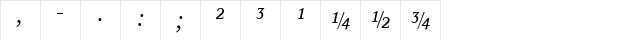 Concorde BE Italic  glyph index