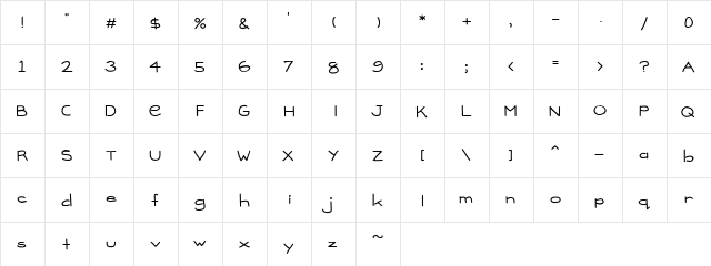 Madison Regular  glyph index