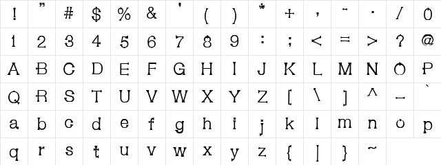 CBX-Trumpet Medium  glyph index