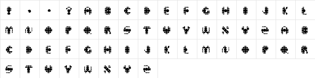 THE CBC Regular  glyph index
