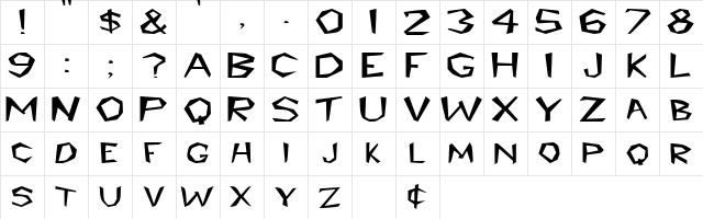 PrehistoricExtended Regular  glyph index
