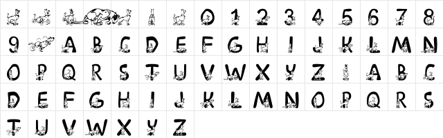 LMS Scooby Doo Regular  glyph index