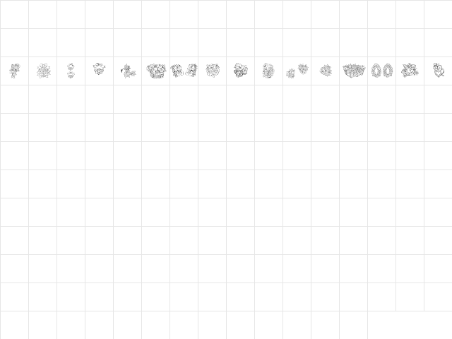 LSFloral4 Regular  glyph index