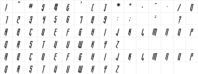 Coathanger Regular  glyph index