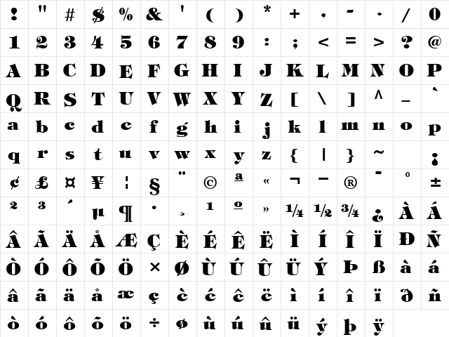 SophisticateUltraSSK Regular  glyph index