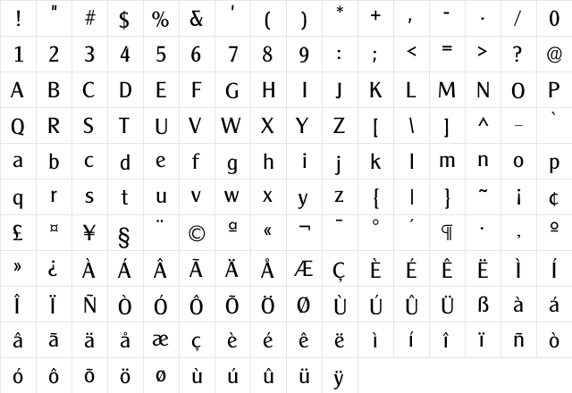 Cleaxg Regular  glyph index