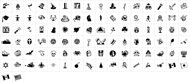 MiniPics LilEvents  glyph index