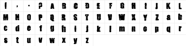 Stank Regular  glyph index