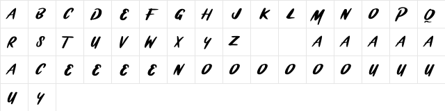 BRASHIO Regular  glyph index