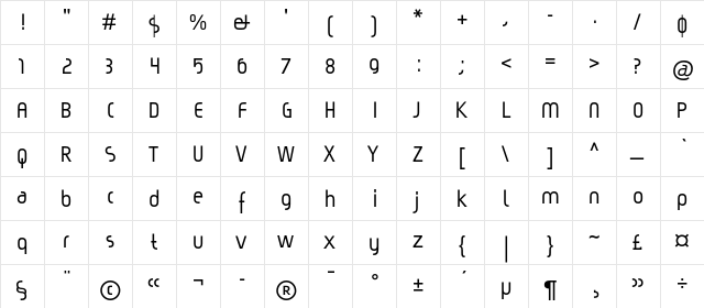 MagicC Bold  glyph index