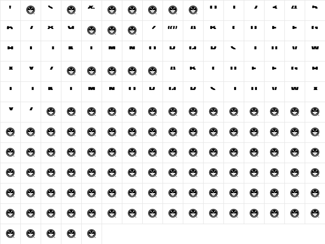 American Purpose STRIPE 1 Bold  glyph index