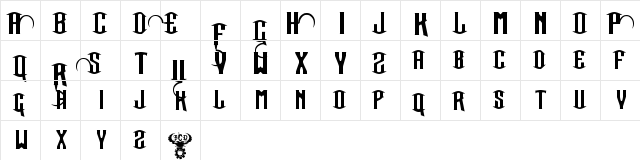 Our Sacred Rights Bold  glyph index