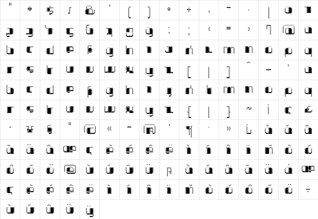 Jakone Regular  glyph index