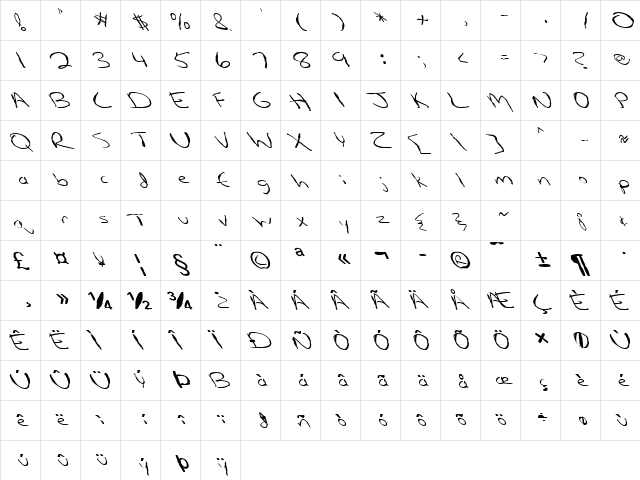 FZ HAND 12 MANGLED LEFTY Normal  glyph index