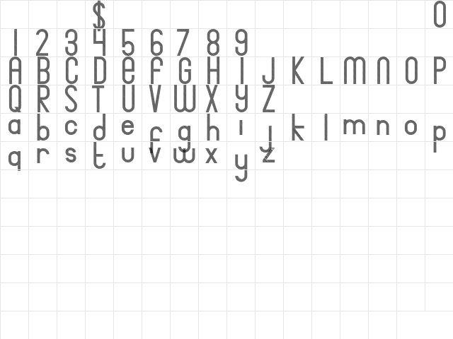 Bingke Labu DEMO Regular  glyph index