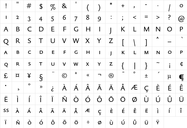 DTLHaarlemmerSansD Caps  glyph index