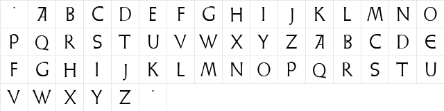 Weiss Lapidar Regular  glyph index