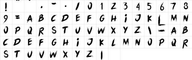 LORD OF THE RING Regular  glyph index