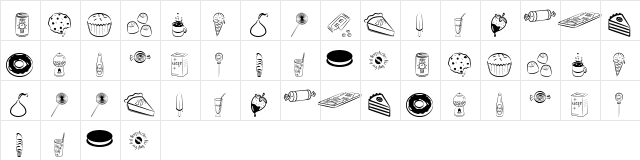 Sugar Coma Regular  glyph index