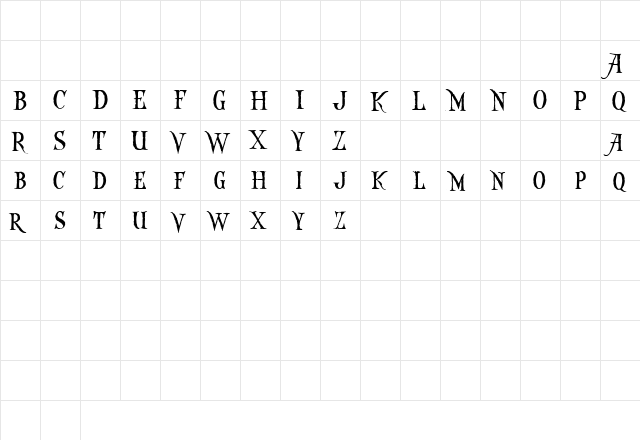 Captain Kidd Demo Regular  glyph index
