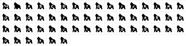 New Regular  glyph index