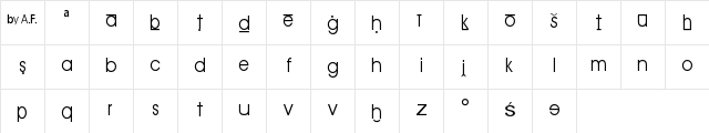 Semitische Lautschrift Regular  glyph index