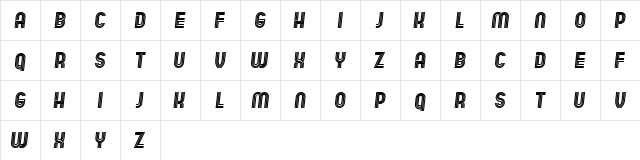 Formula Italic  glyph index