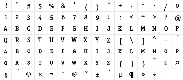 OfficinaSerifMediumSCC Regular  glyph index