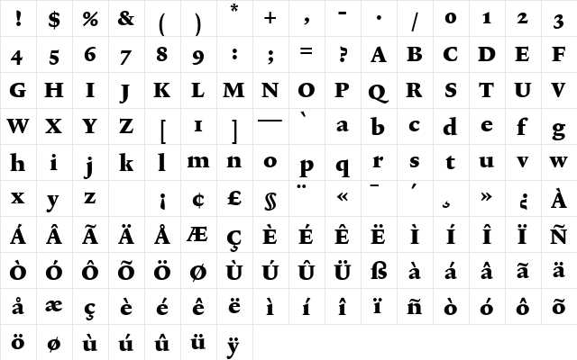 Lexicon No2 Roman F Txt  glyph index