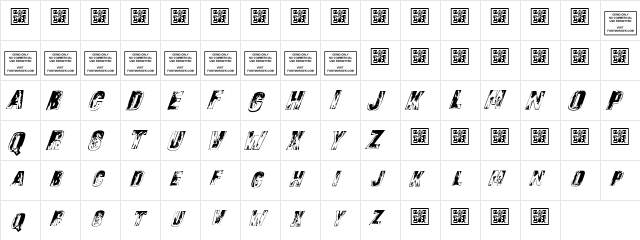 Sons of Noah Italic  glyph index