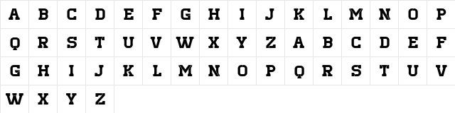 Cresa Regular  glyph index
