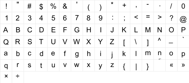 Mangrio_Aziz_Hizbullah_junejo_S Regular  glyph index
