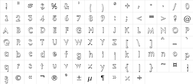 a_FuturaOrtoSh Bold  glyph index